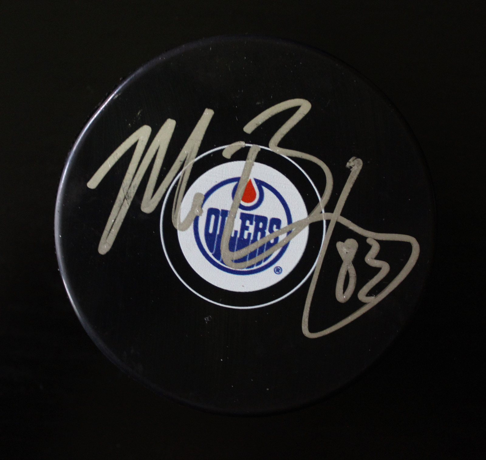 Matt Benning Signed Edmonton Oilers Autograph Puck w/COA 2017 Collectible Memorabilia
