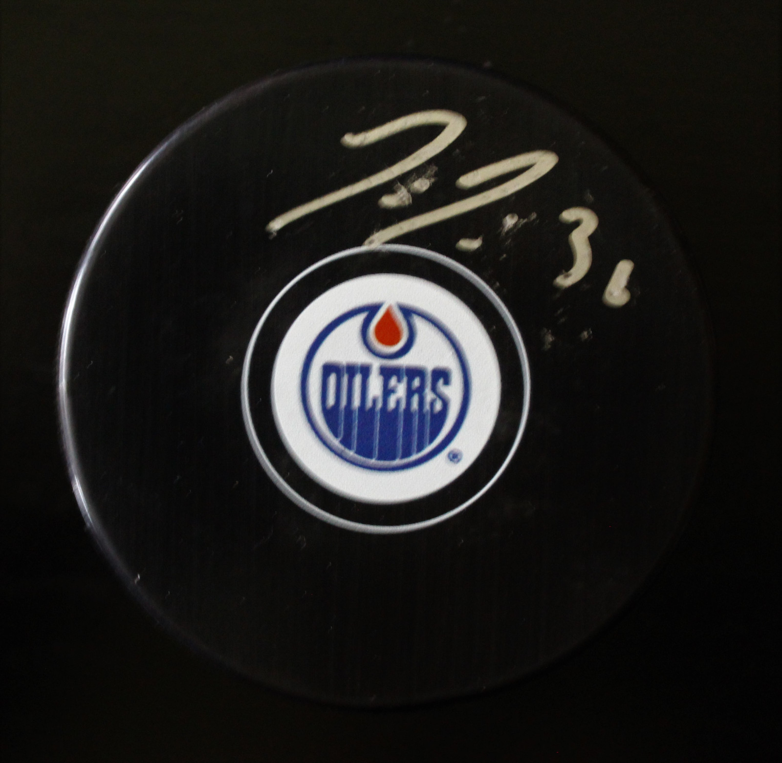 Jussi Jokinen Signed Edmonton Oilers Autograph Puck w/COA 2017 Collectible Memorabilia