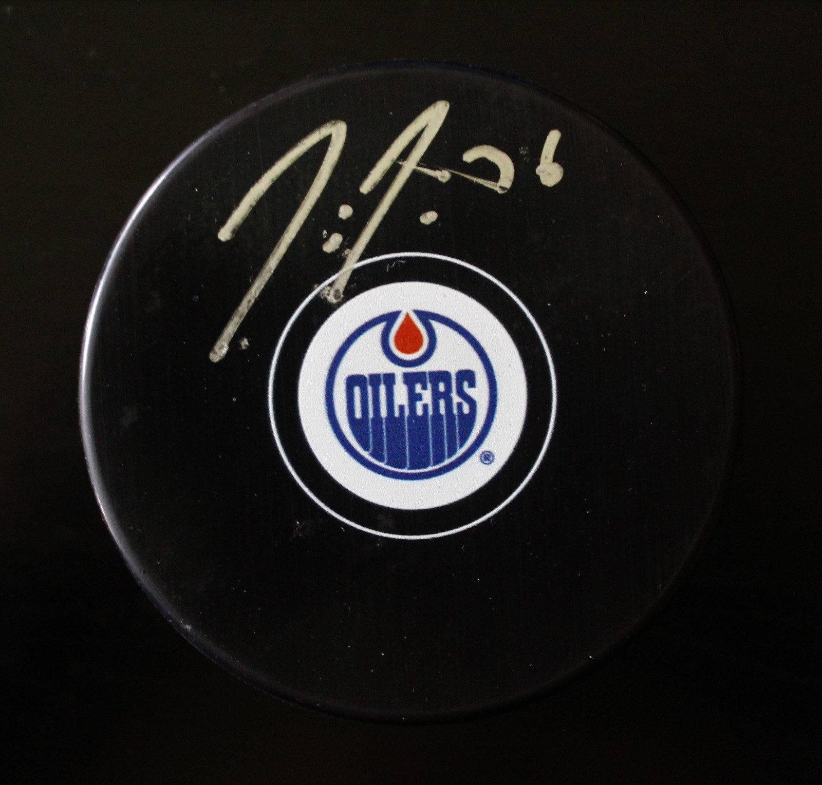 Jussi Jokinen Signed Edmonton Oilers Autograph Puck w/COA 2017 #1 Collectible Memorabilia