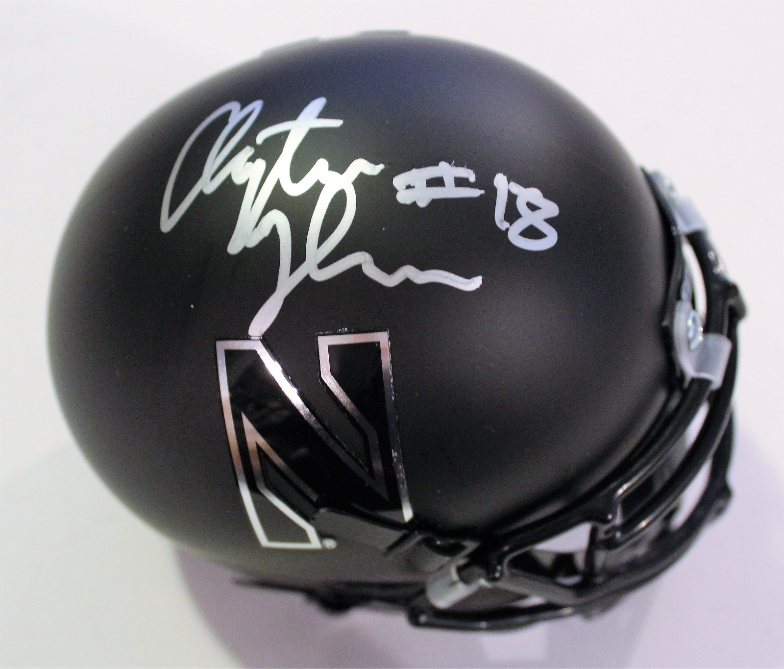 Clayton Thorson Signed Northwestern Wildcats Mini Football Helmet w/COA #2 C Collectible Memorabilia