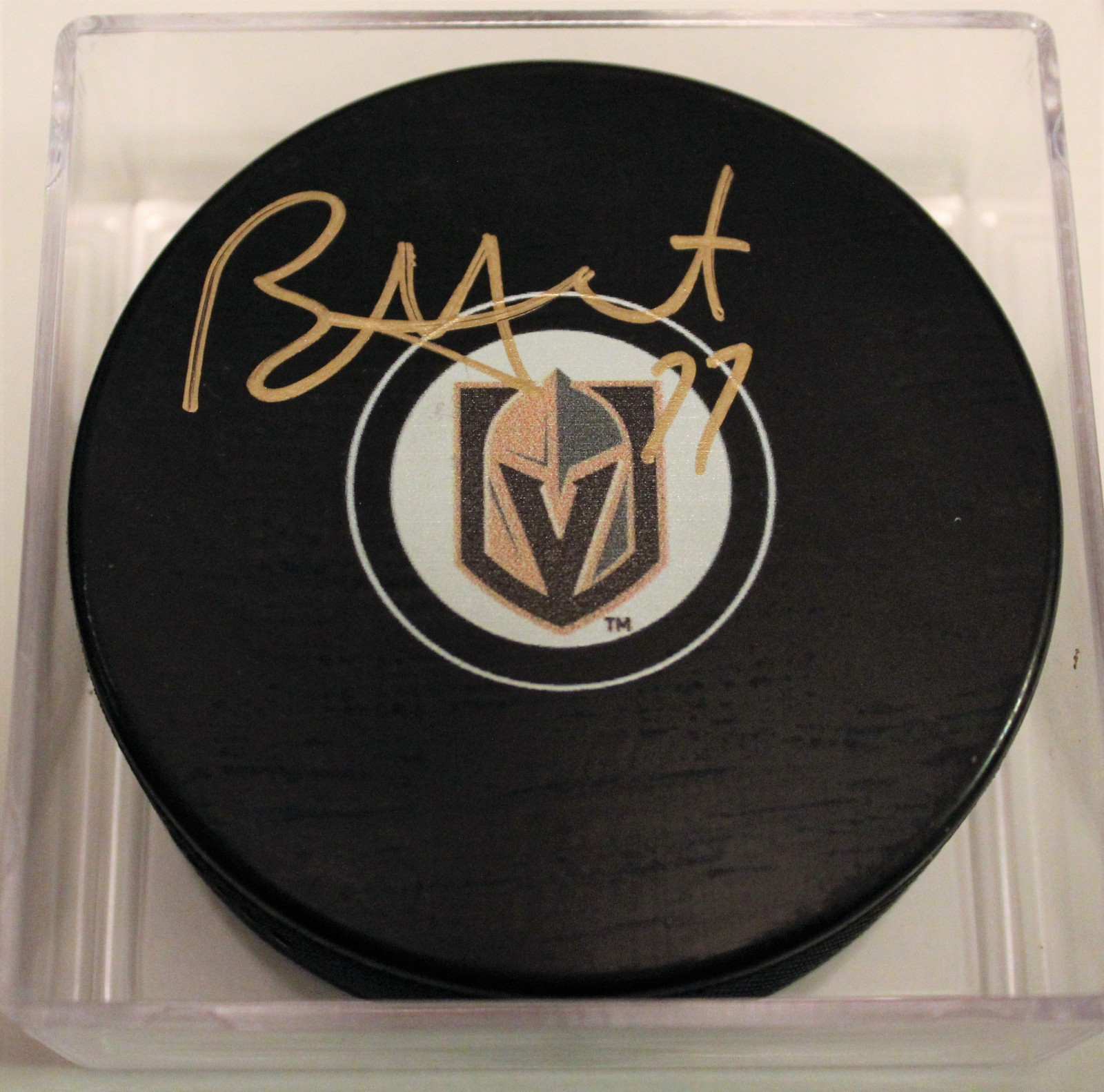 Brad Hunt Signed 2018 Vegas Golden Knights Autograph Puck w/COA Vegas Strong Collectible Memorabilia