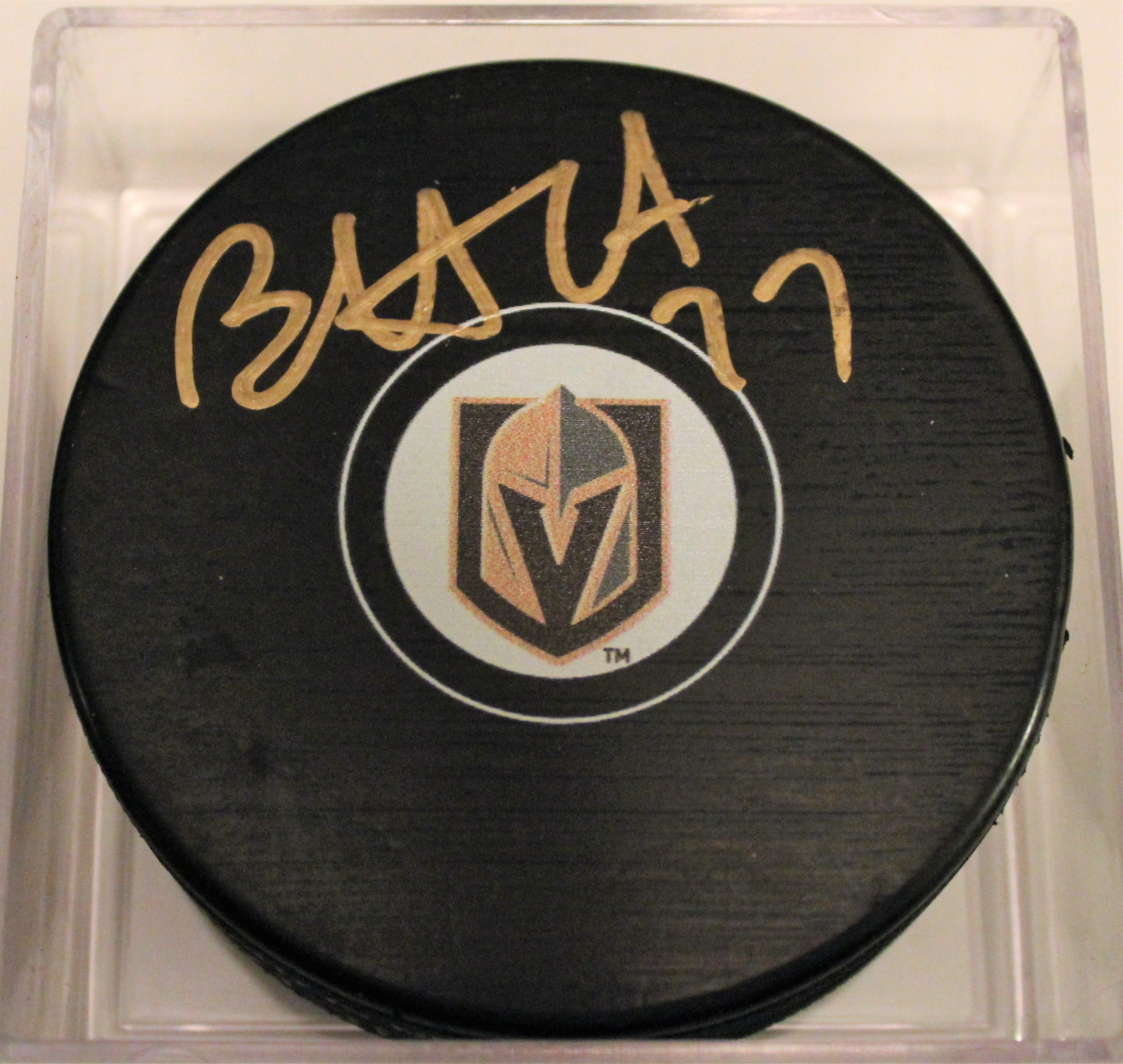Brad Hunt Signed 2018 Vegas Golden Knights Autograph Puck w/COA Vegas Strong #1 Collectible Memorabilia