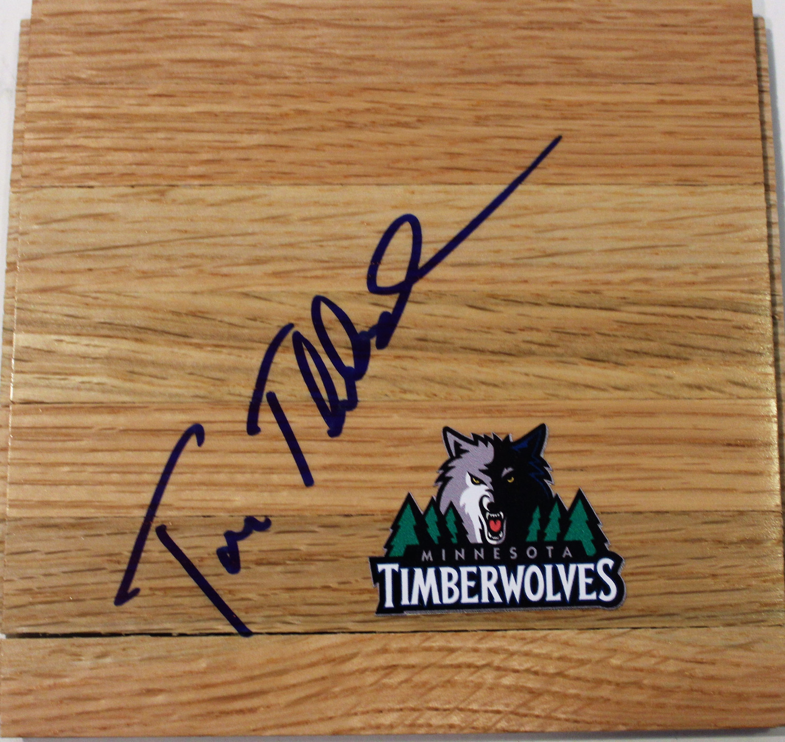 TOM THIBODEAU SIGNED FLOORBOARD W/COA MINNESOTA TIMBERWOLVES BASKETBALL  COLLECTIBLE MEMORABILIA