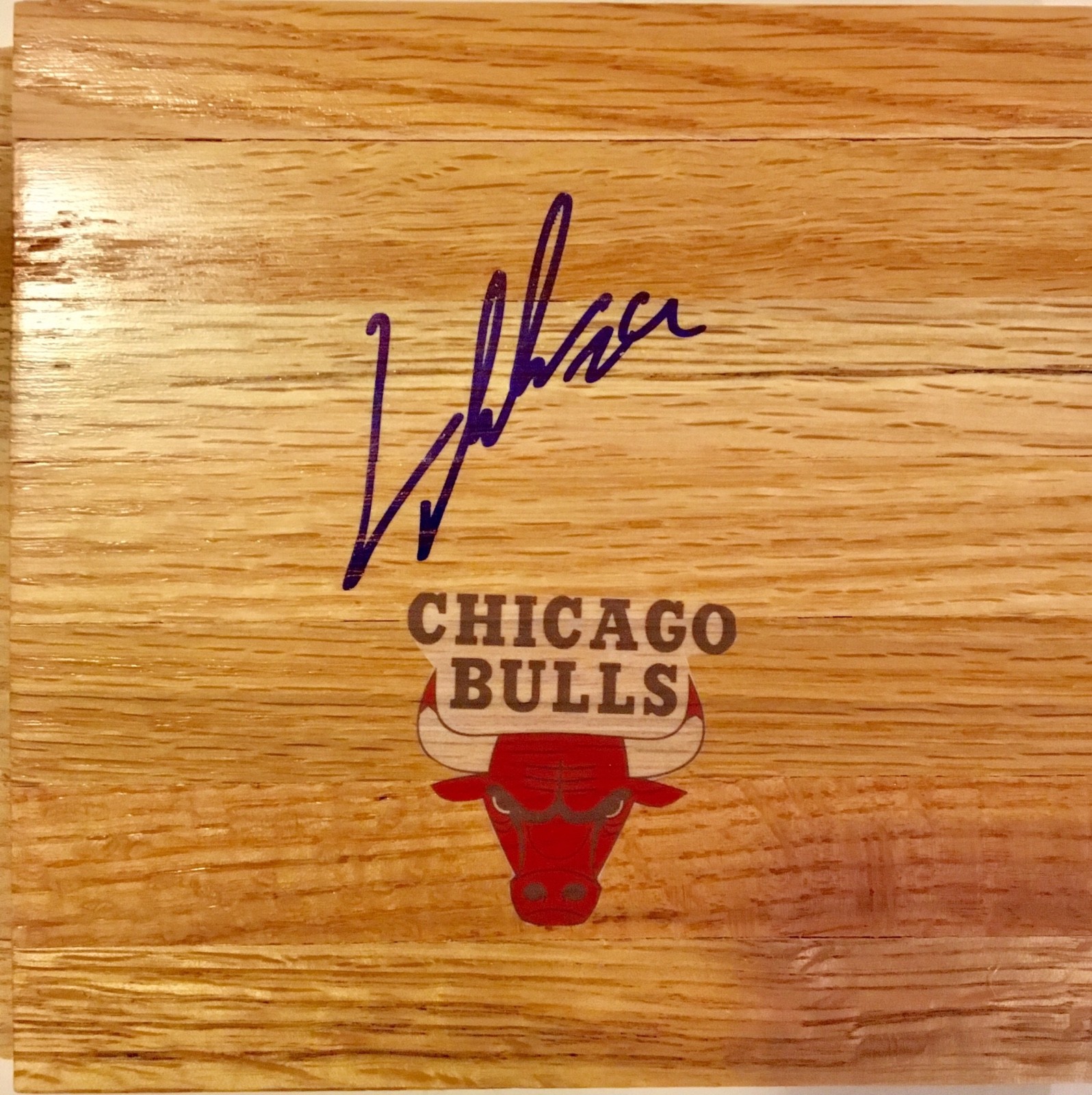 LAURI MARKKANEN SIGNED FLOORBOARD W/COA CHICAGO BULLS BASKETBALL  COLLECTIBLE MEMORABILIA