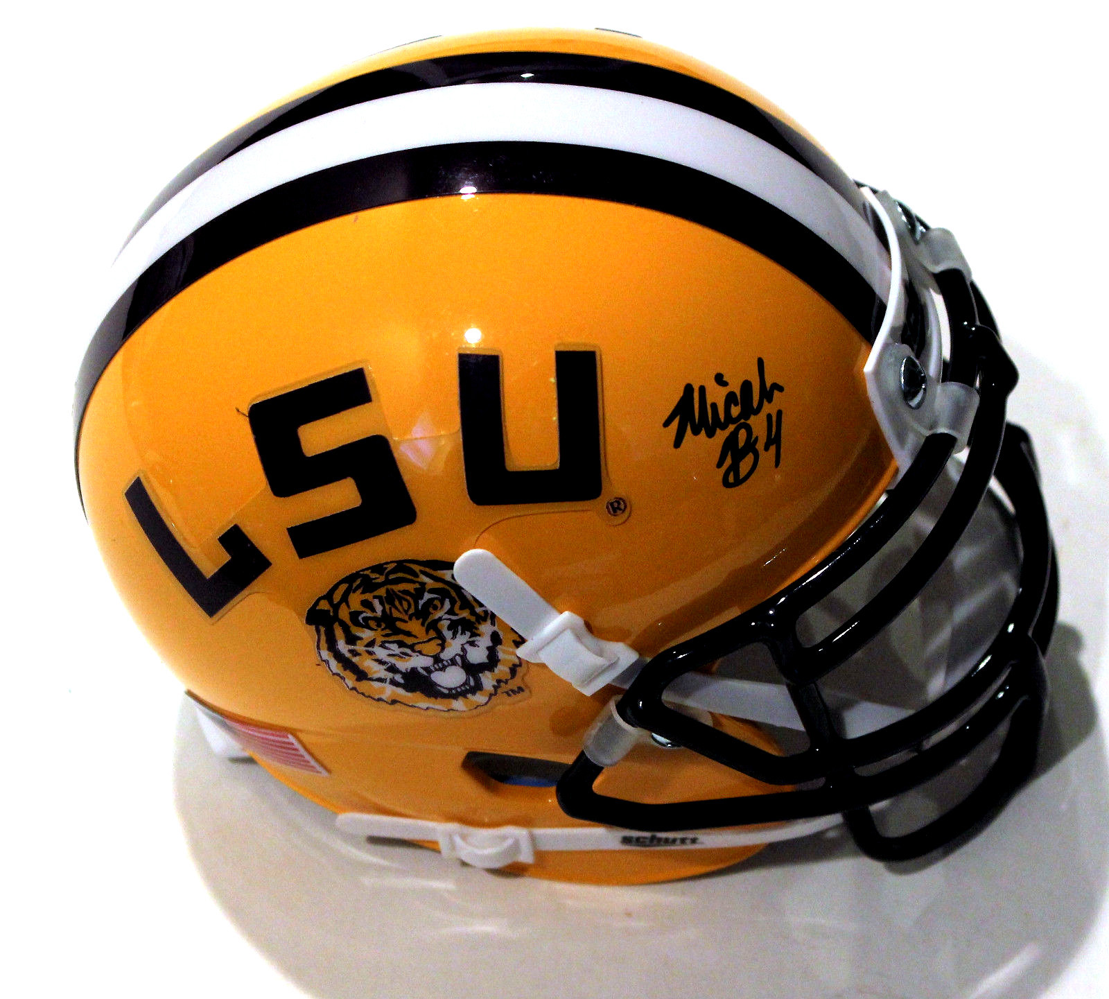 Micah Baskerville Signed Yellow LSU Tigers Mini Helmet w/COA Geaux Tigers C Collectible Memorabilia