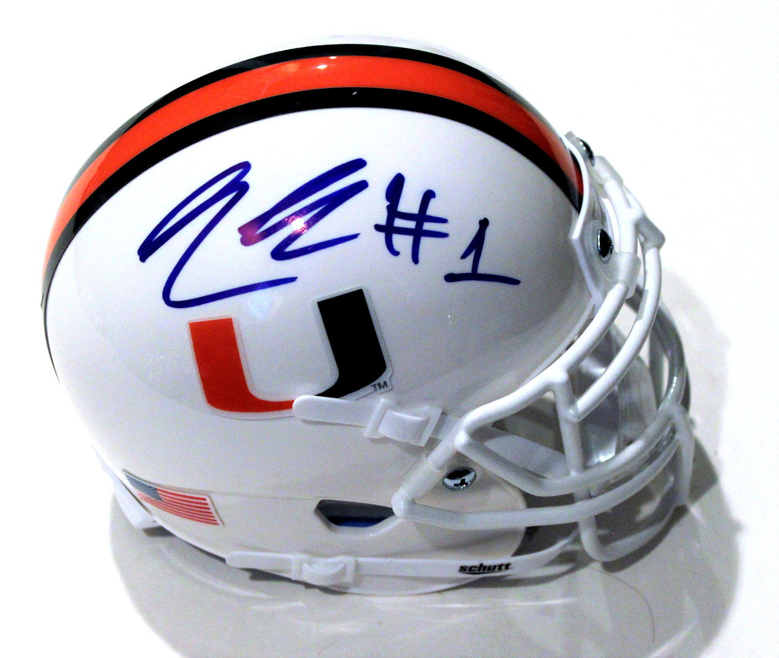 Lorenzo Lingard Signed Miami Hurricanes Mini Helmet w/COA All About the U #1 C Collectible Memorabilia