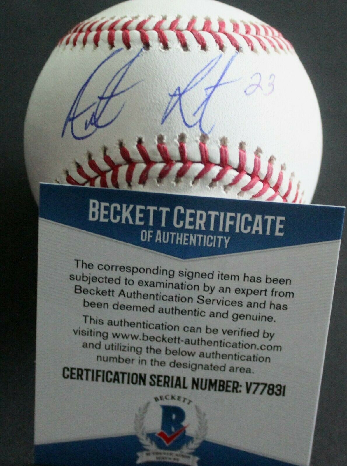 Austin Listi Phillies Signed Official Major League Baseball W/Beckett COA V77831 Collectible Memorabilia