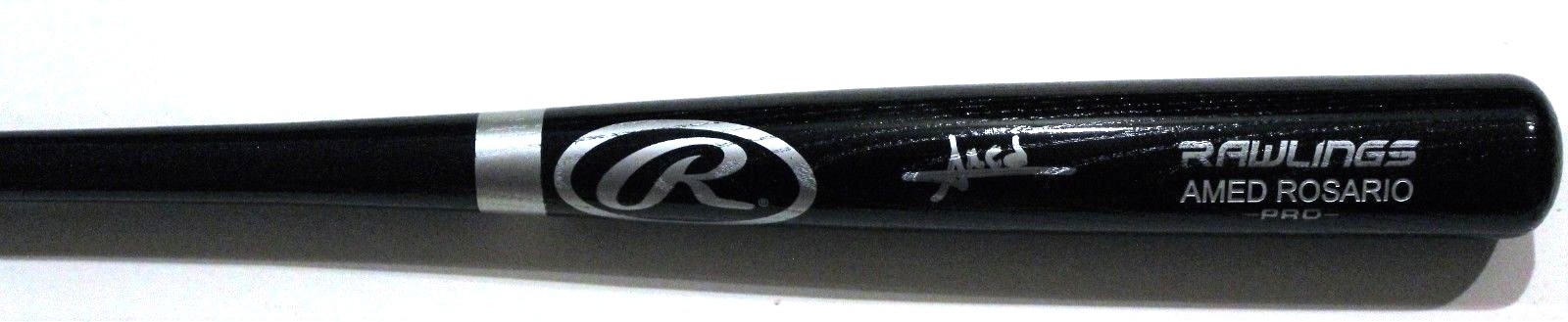 Amed Rosario New York Mets Signed Black Rawlings Baseball Bat W/COA Collectible Memorabilia