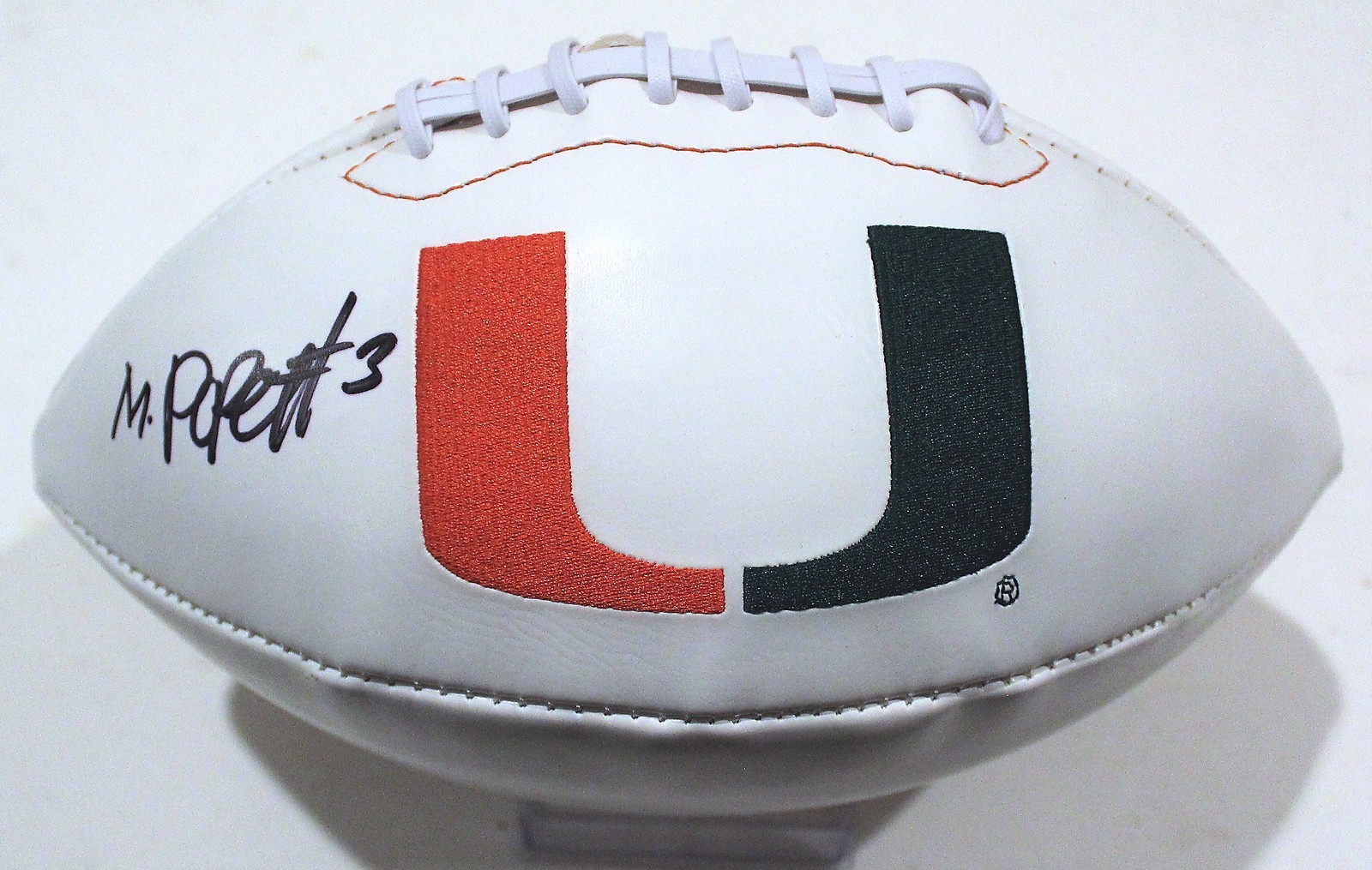 Mark Pope Miami Hurricanes The U Signed Logo Football W/COA Collectible Memorabilia