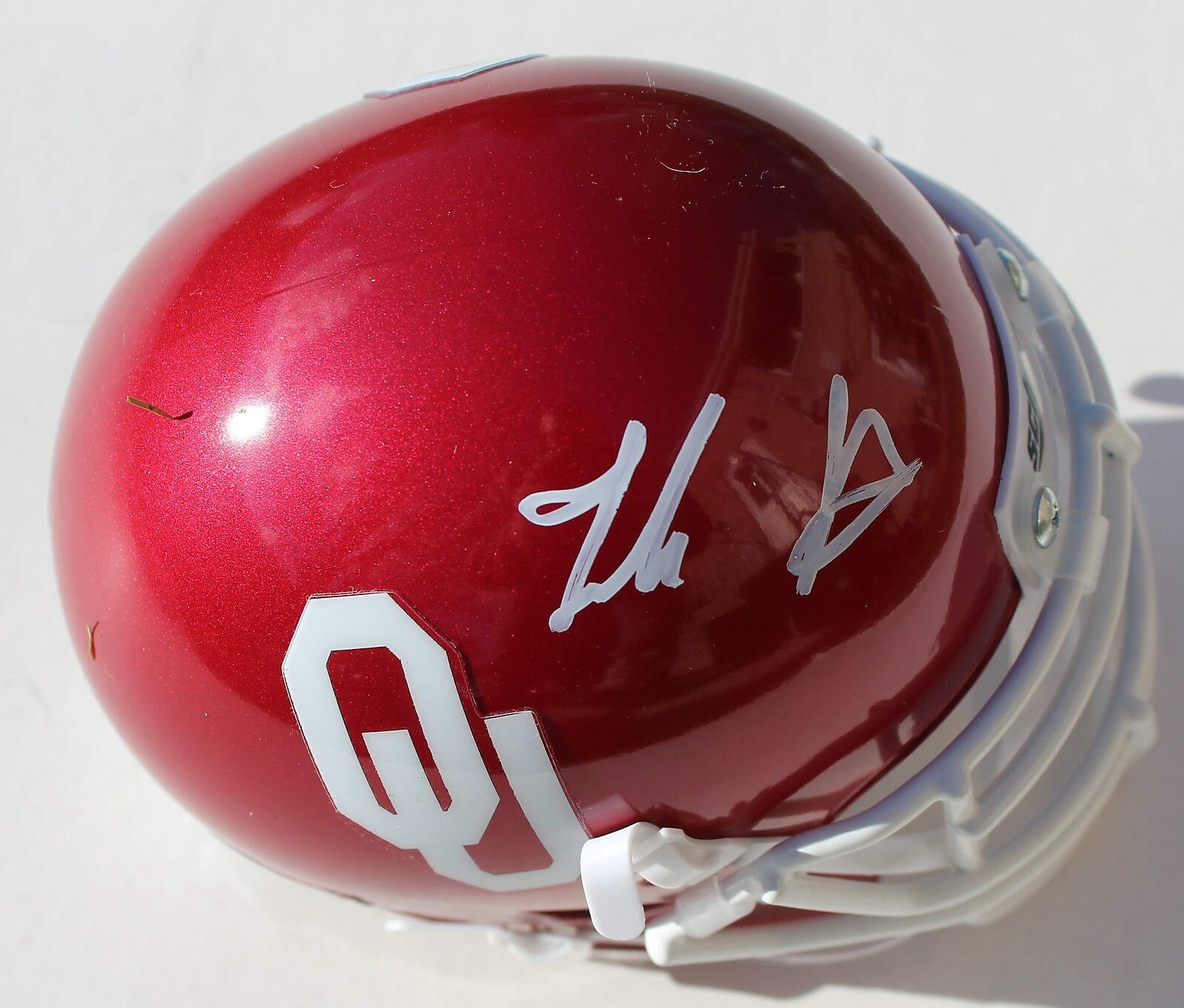 Jadon Haselwood Signed Oklahoma Sooners Mini Football Helmet W/COA C Collectible Memorabilia