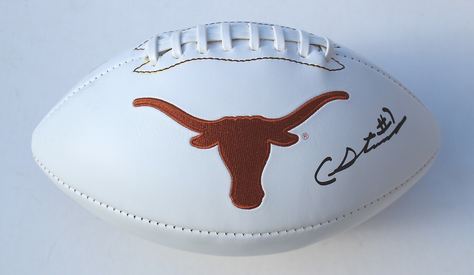 Caden Sterns Texas Longhorns Signed Full Size Logo Football W/COA C Collectible Memorabilia