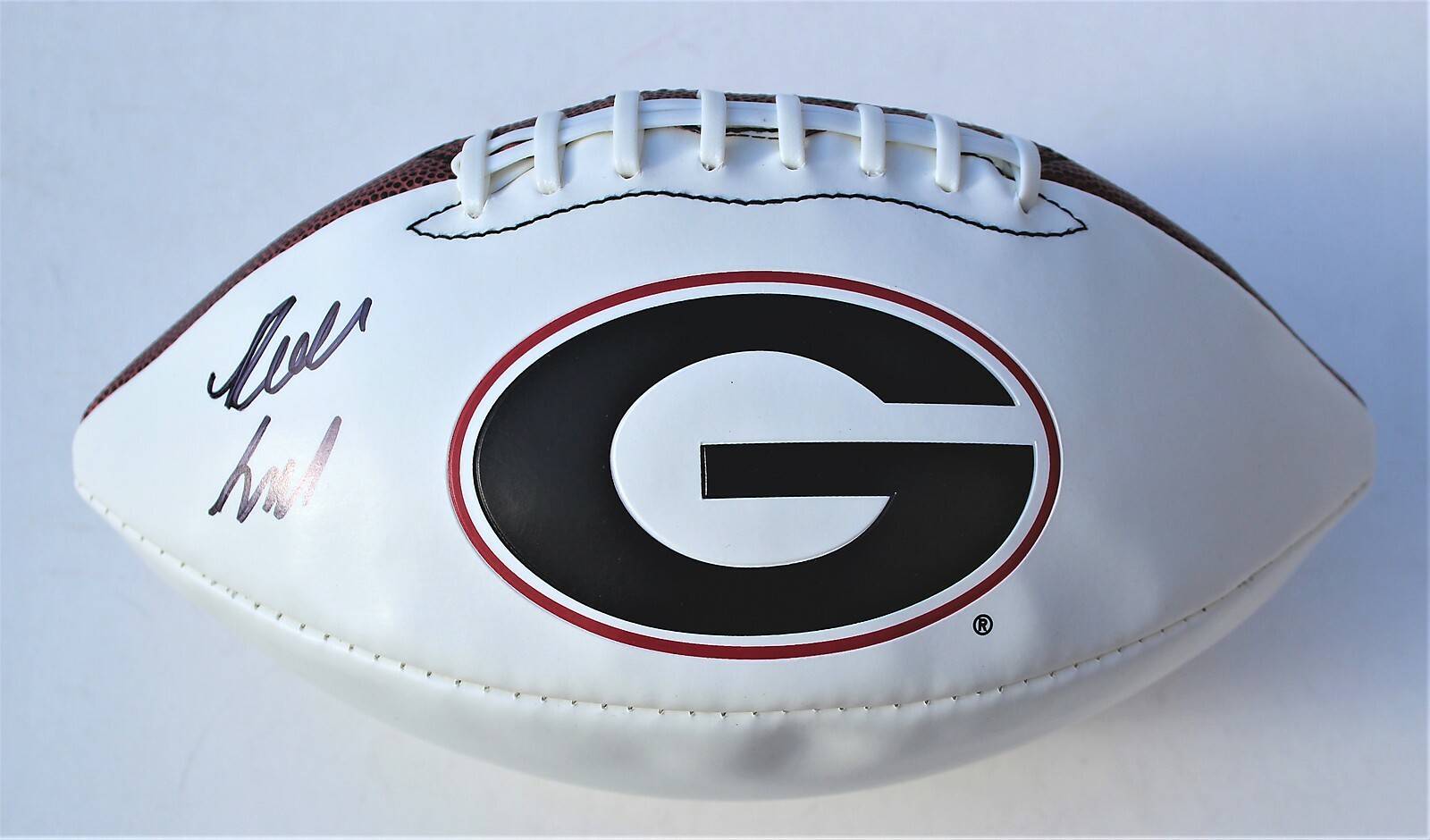 Nolan Smith Georgia Bulldogs Signed Full Size Logo Football W/COA C Collectible Memorabilia