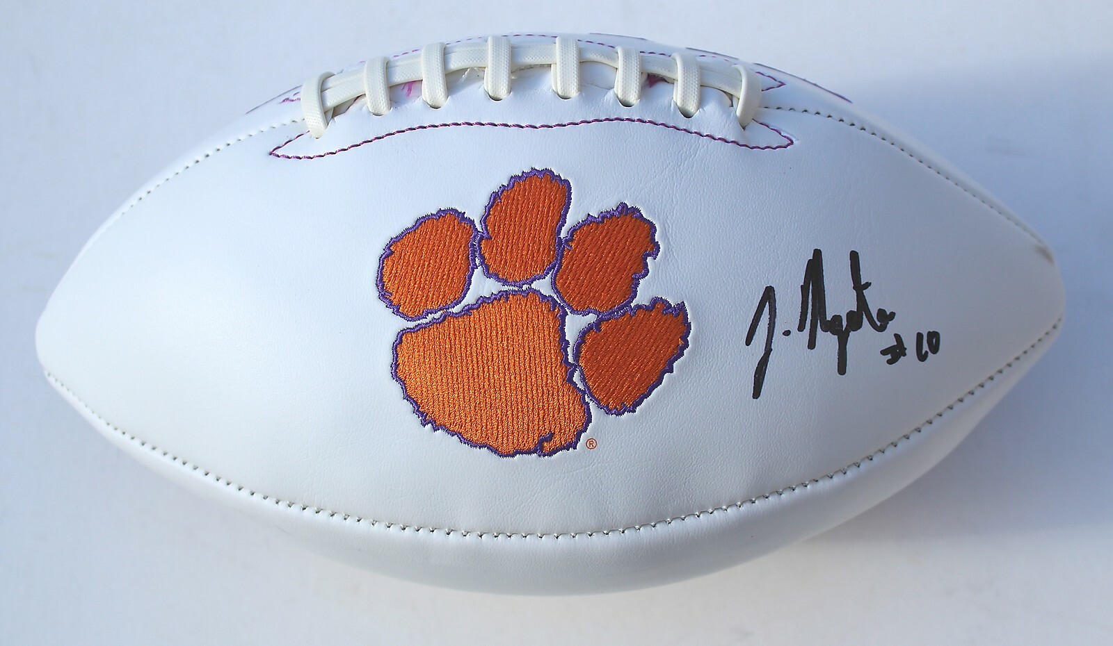 Joe Ngata Clemson Tigers Signed Full Size Logo Football W/COA C Collectible Memorabilia