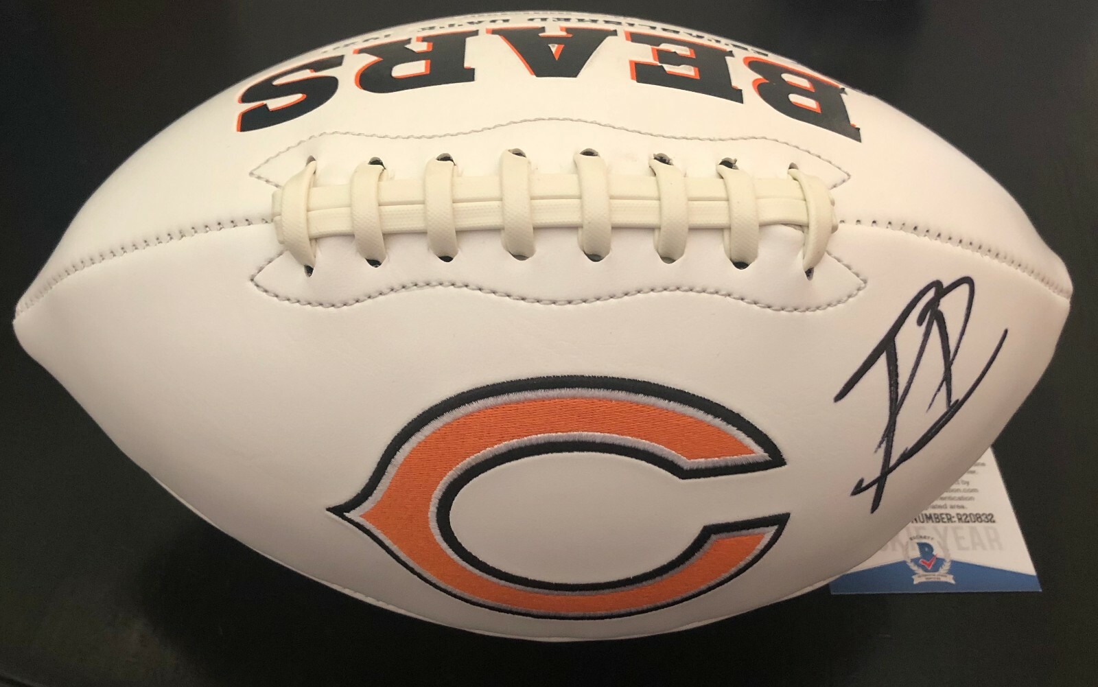Riley Ridley Chicago Bears Signed Full Size Logo Football W/Beckett COA Proof Collectible Memorabilia