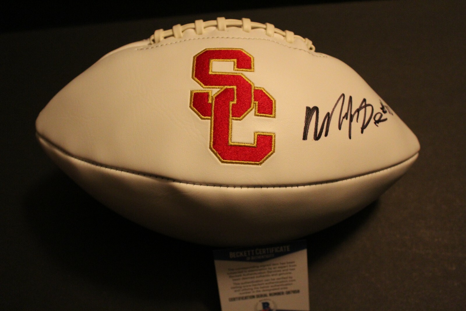 Markese Stepp Signed USC Trojans Logo Football W/Beckett COA Fight On! C Collectible Memorabilia