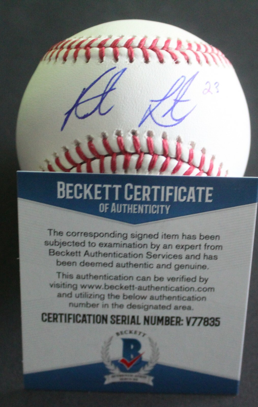 Austin Listi Phillies Signed Official Major League Baseball W/Beckett COA V77835 Collectible Memorabilia