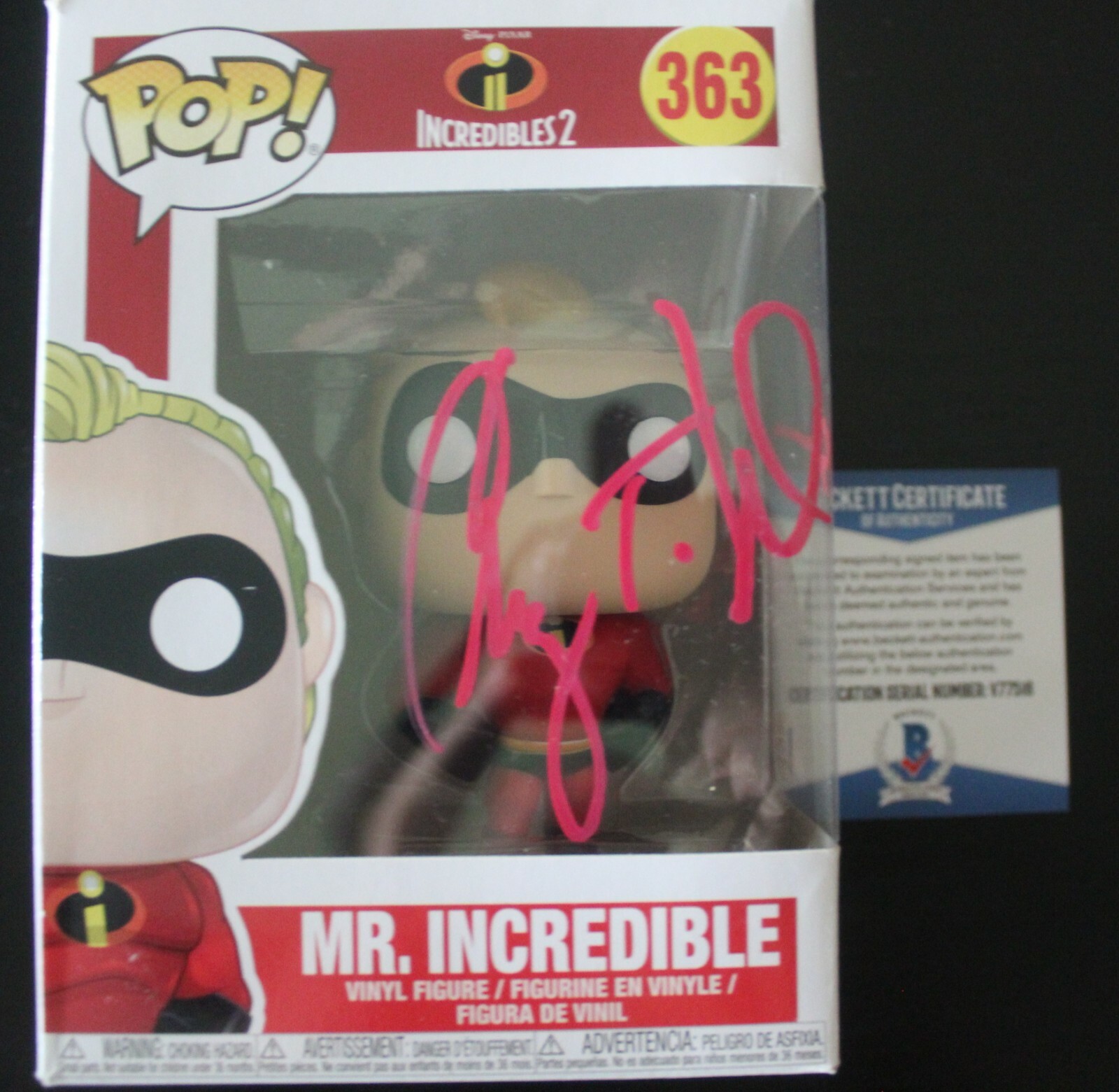 Craig T. Nelson Signed Mr. Incredible #363 Funko Pop w/Beckett COA V77516 Collectible Memorabilia
