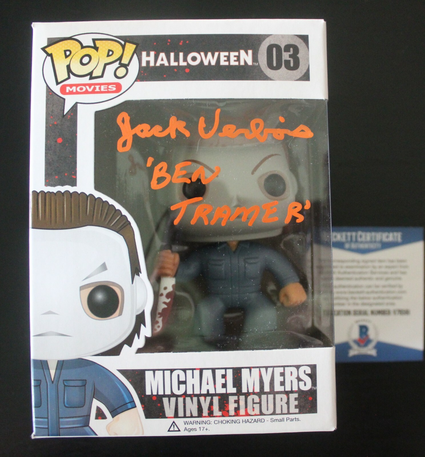 Jack Verbois Halloween Signed Michael Meyers #03 Funko Pop w/Beckett COA V76561 Collectible Memorabilia