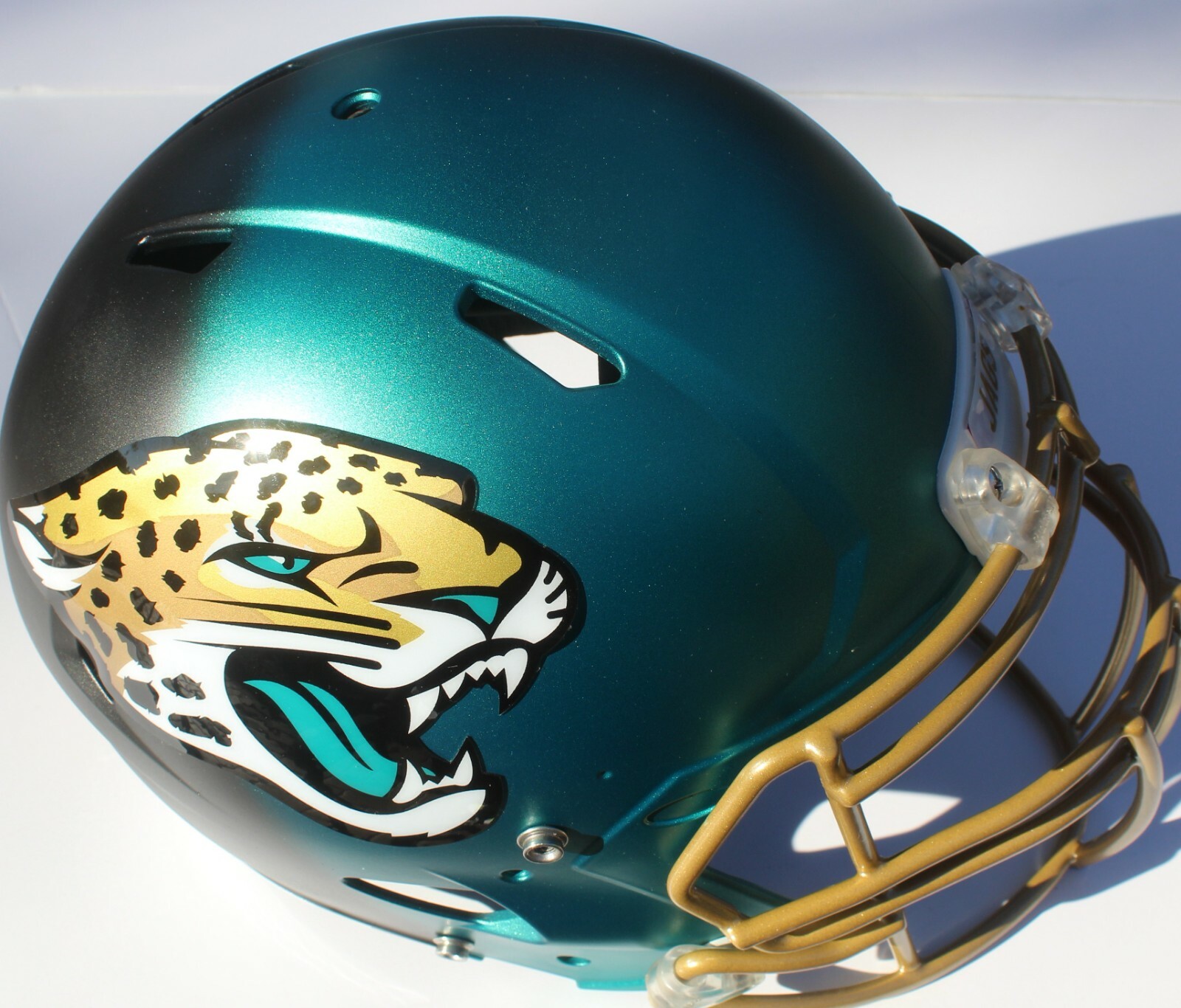 Jacksonville Jaguars Custom Speed Blaze Football Helmet QB Decals Used Minshew Collectible Memorabilia