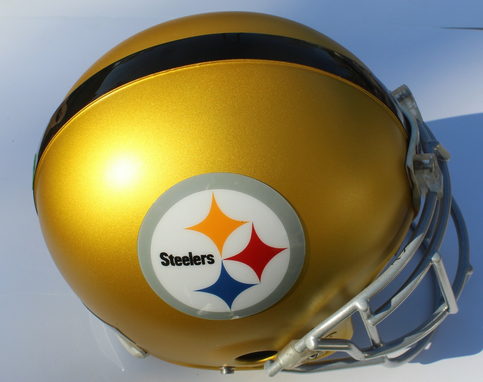 Pittsburgh Steelers Custom Blaze Football Helmet Decals Used Ben Roethlisberger Collectible Memorabilia