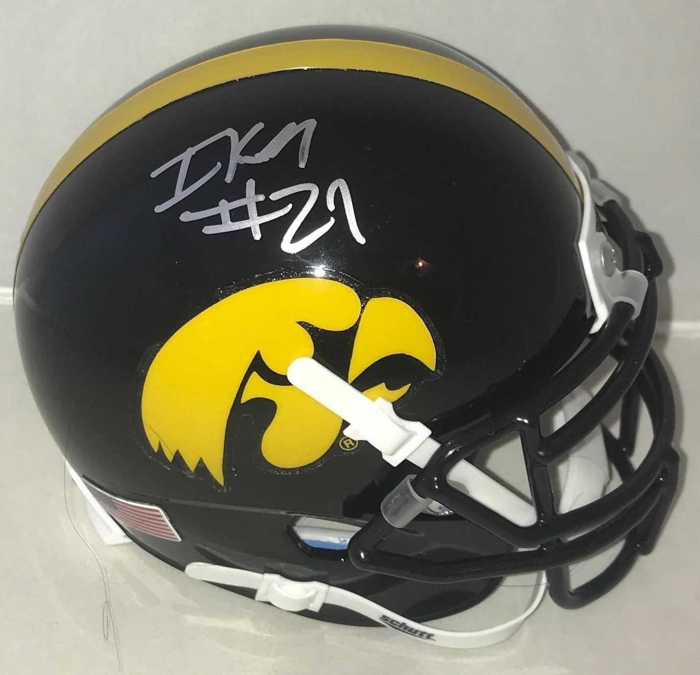 Ivory Kelly-Martin signed Iowa Hawkeyes mini helmet autographed Proof Collectible Memorabilia