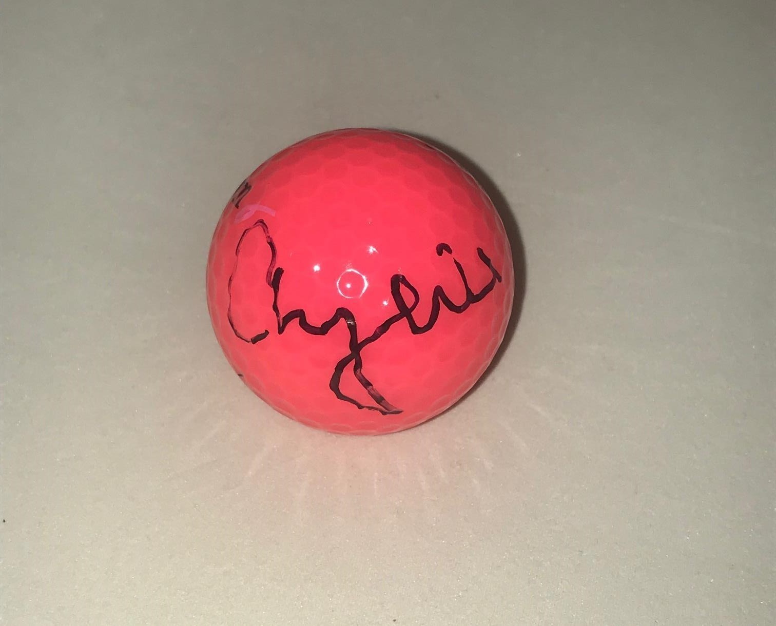 Cheyenne Woods signed Hot Pink Wilson Hope Golf Ball autographed LPGA USA Proof Collectible Memorabilia