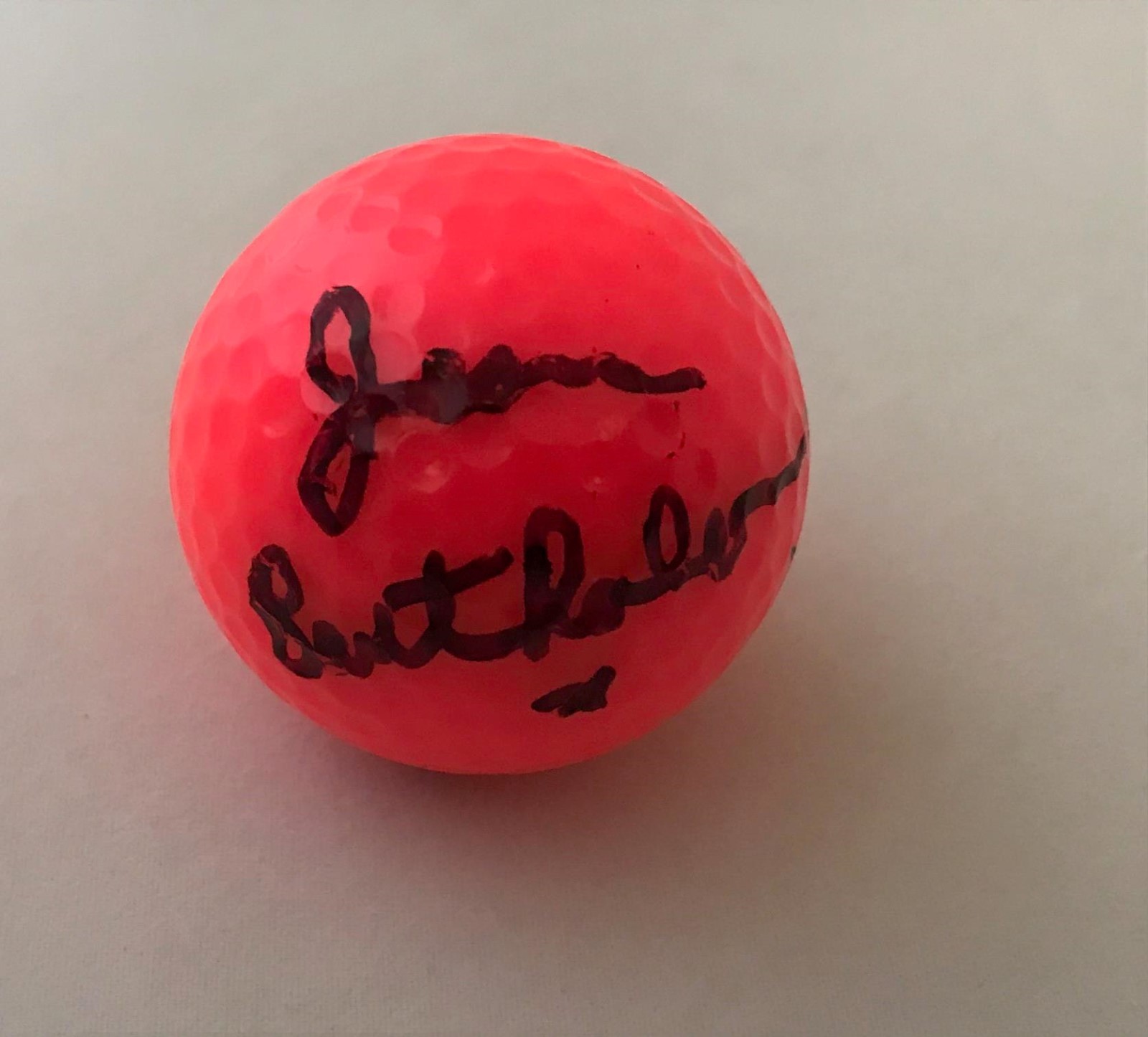 Jean Bartholomew signed Hot Pink Wilson Hope Golf Ball autographed LPGA USA Collectible Memorabilia