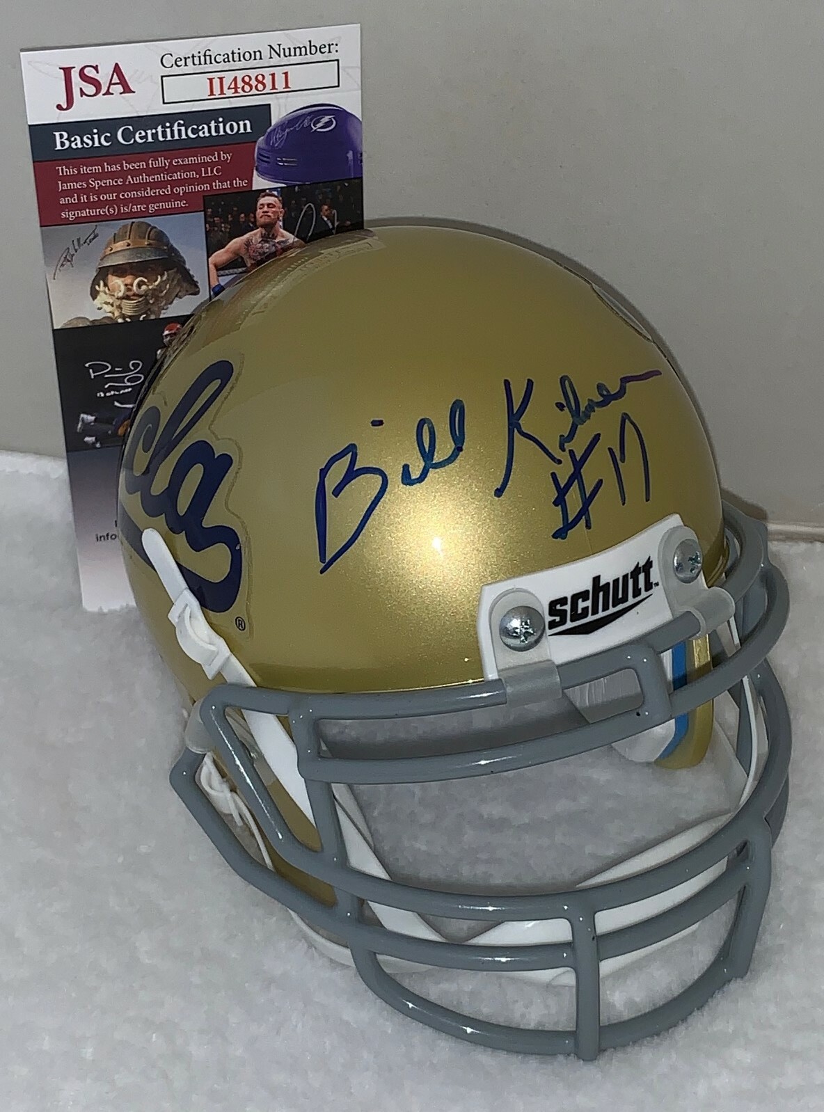 Billy Kilmer Washington Redskins signed UCLA Bruins mini helmet autographed JSA Collectible Memorabilia