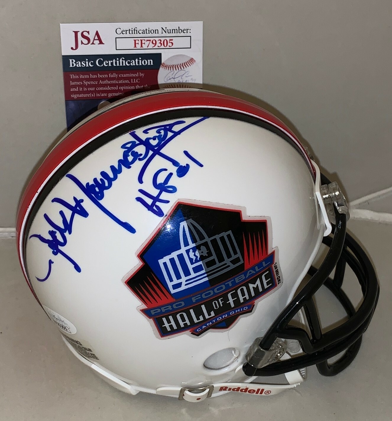 Jack Youngblood LA Los Angeles Rams signed HOF Hall Of Fame mini helmet JSA Collectible Memorabilia