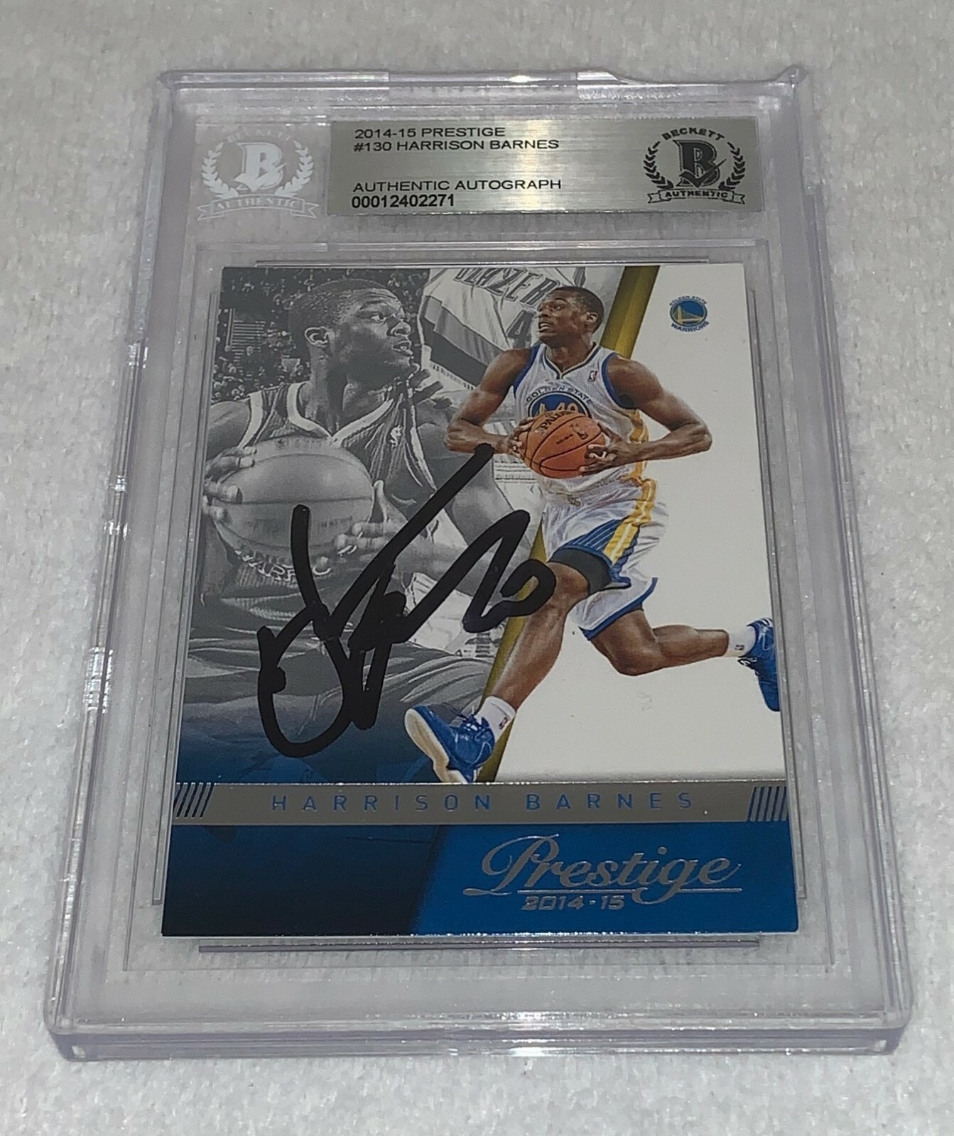 Harrison Barnes Golden State Warriors signed 2014-15 Prestige Card BAS Beckett Collectible Memorabilia