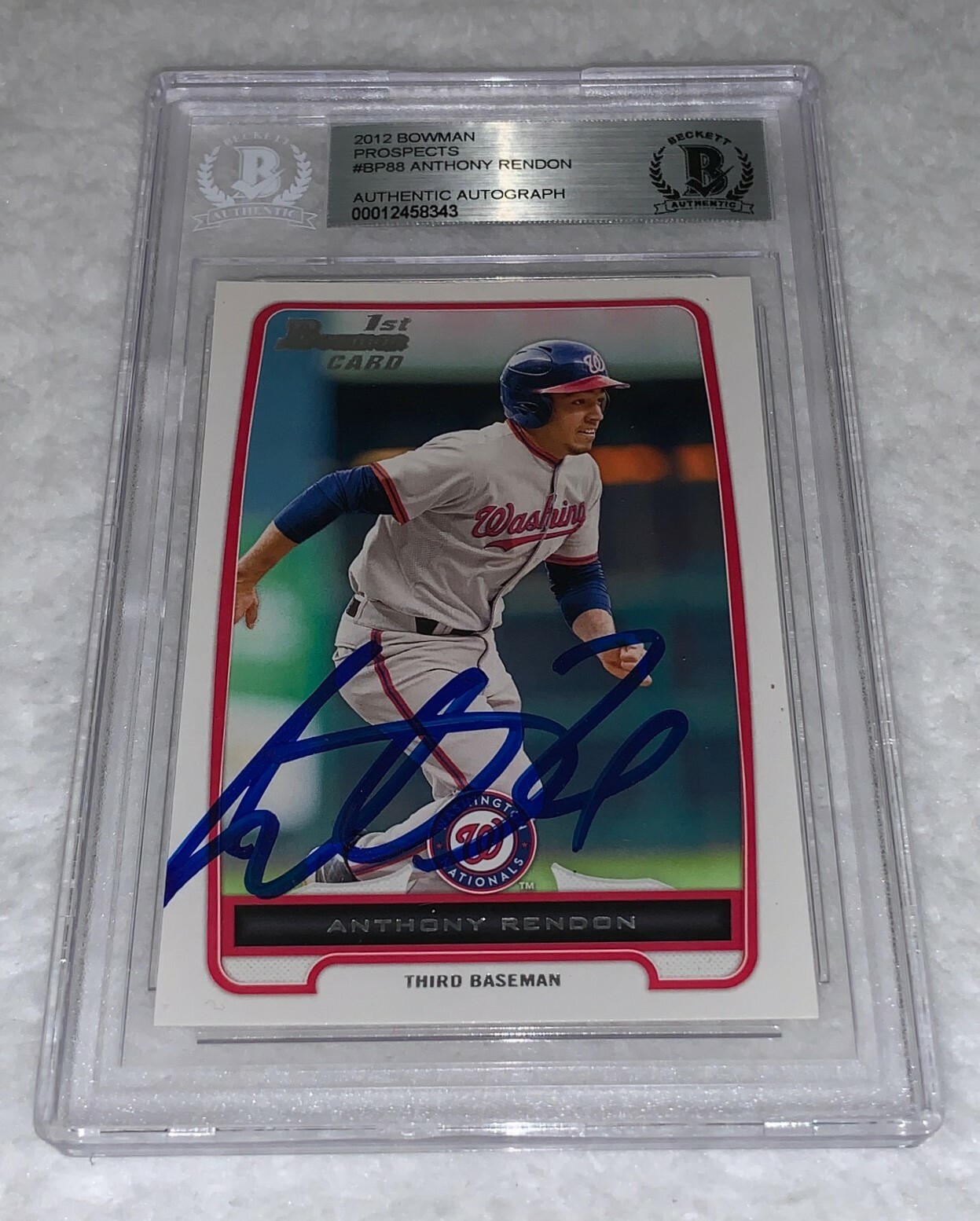 Anthony Rendon Nationals signed 2012 Bowman Prospects Rookie Card RC BAS Beckett Collectible Memorabilia