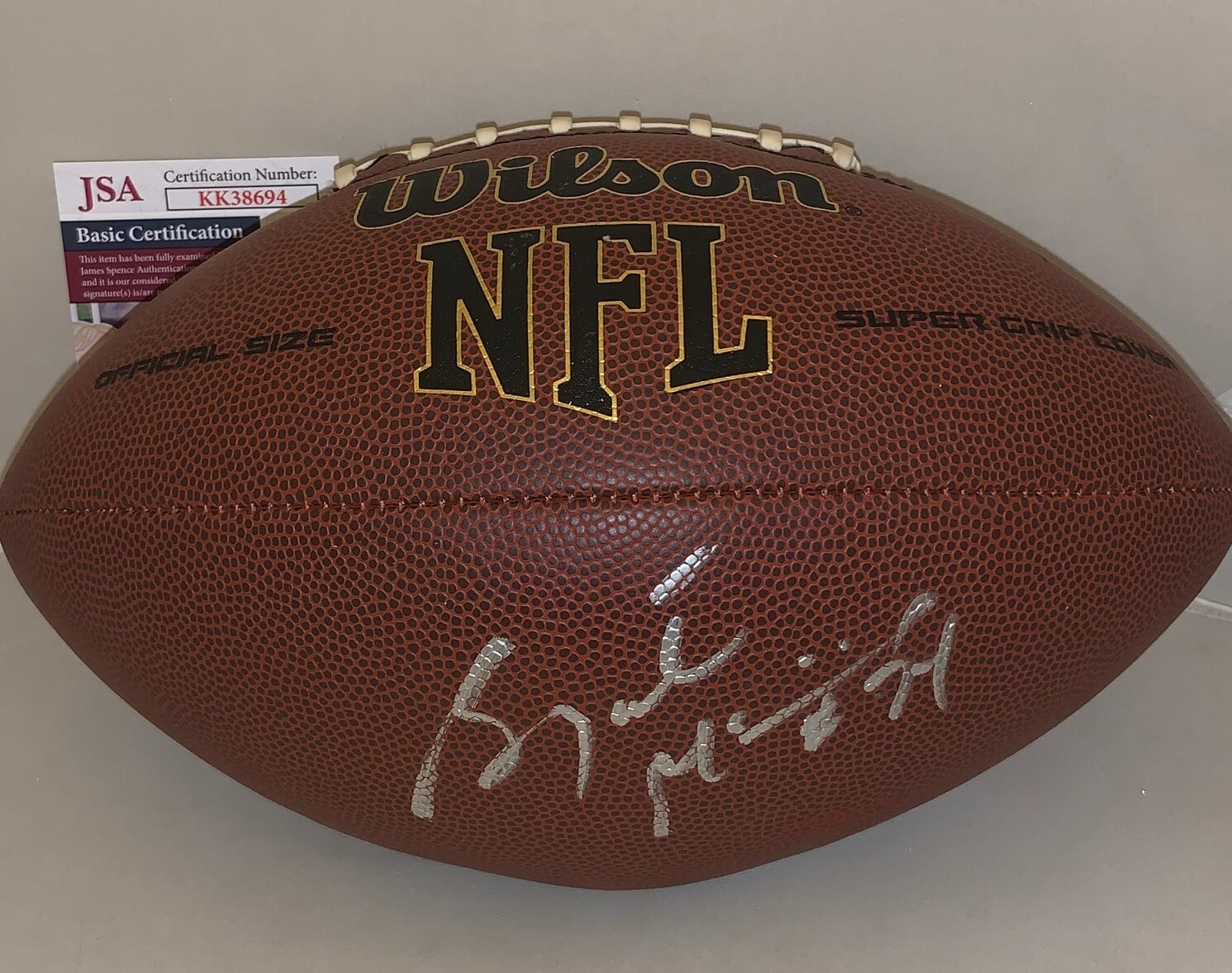 Bryant McKinnie Minnesota Vikings signed NFL Football Ball autographed JSA Collectible Memorabilia