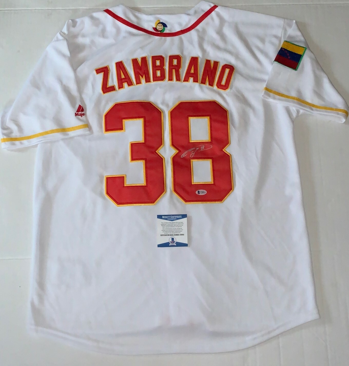 Carlos Zambrano Chicago Cubs signed Venezuela jersey autographed BAS Beckett Collectible Memorabilia
