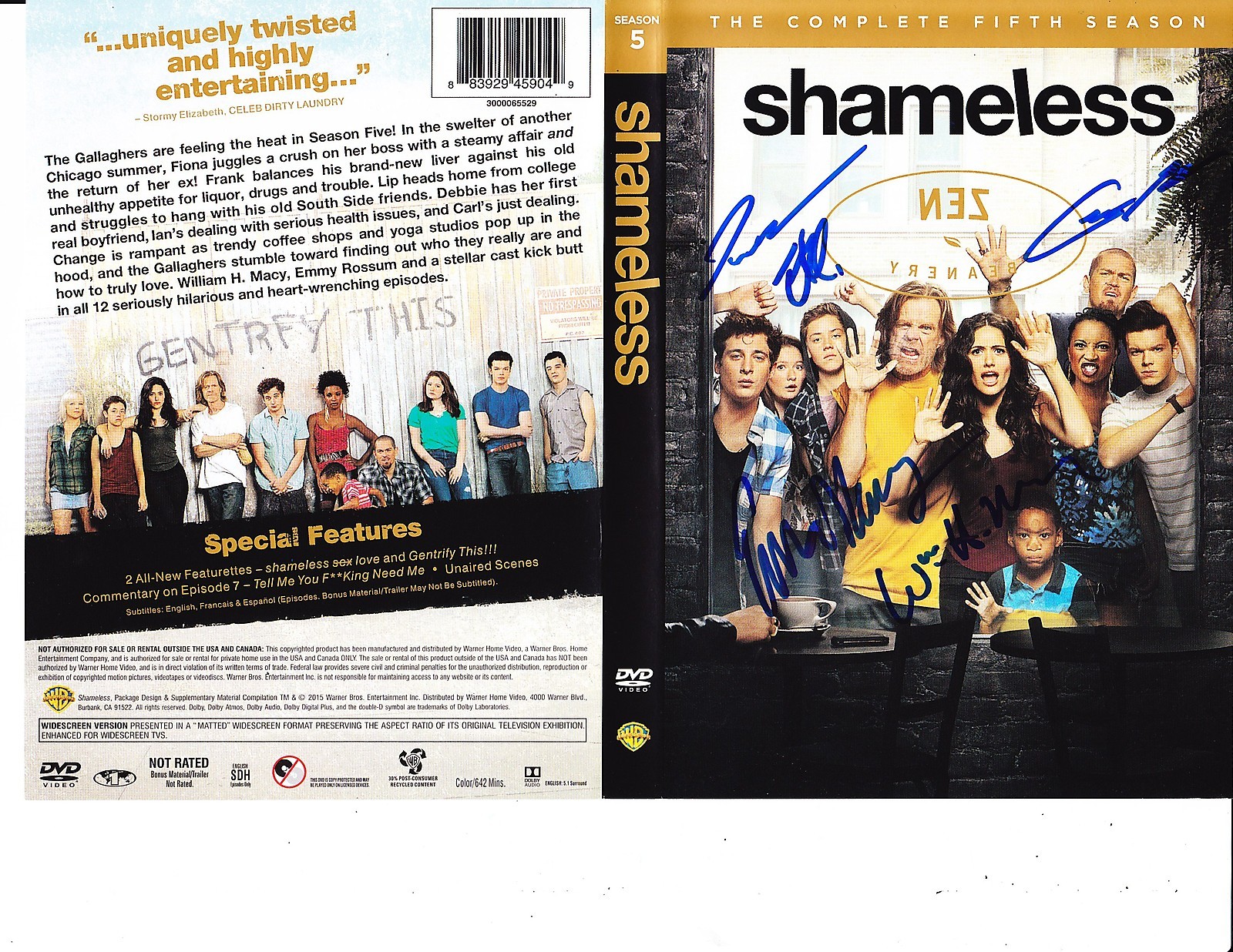 SHAMELESS CAST SIGNED SEASON FIVE DVD COVER Collectible Memorabilia