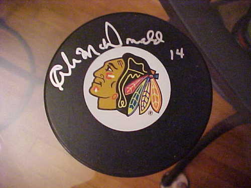 CHICAGO BLACKHAWKS AB MCDONALD SIGNED PUCK Collectible Memorabilia