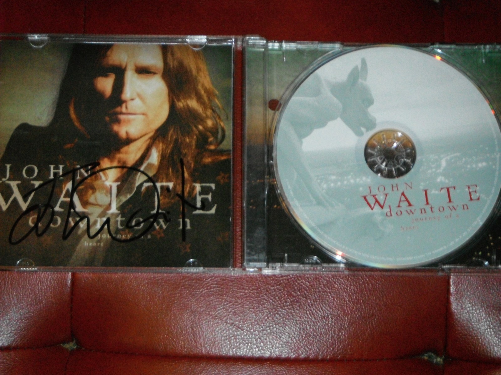 JOHN WAITE SIGNED DOWNTOWN JOURNEY OF A HEART CD COVER Collectible Memorabilia