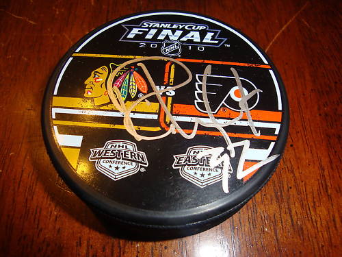 Riley Cote 2010 Stanley Cup Signed Puck Flyers W/COA Collectible Memorabilia
