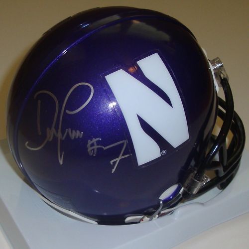 Dan Persa Signed Northwestern Mini Helmet W/COA Cats B Collectible Memorabilia