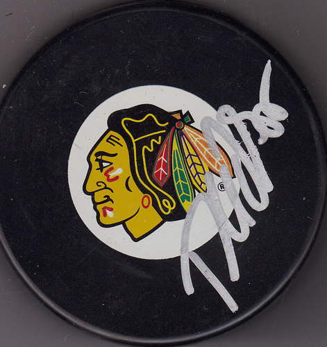 Rostislav Olesz Signed Puck w/COA Chicago Blackhawks Autograph Souvenir 2011 Collectible Memorabilia