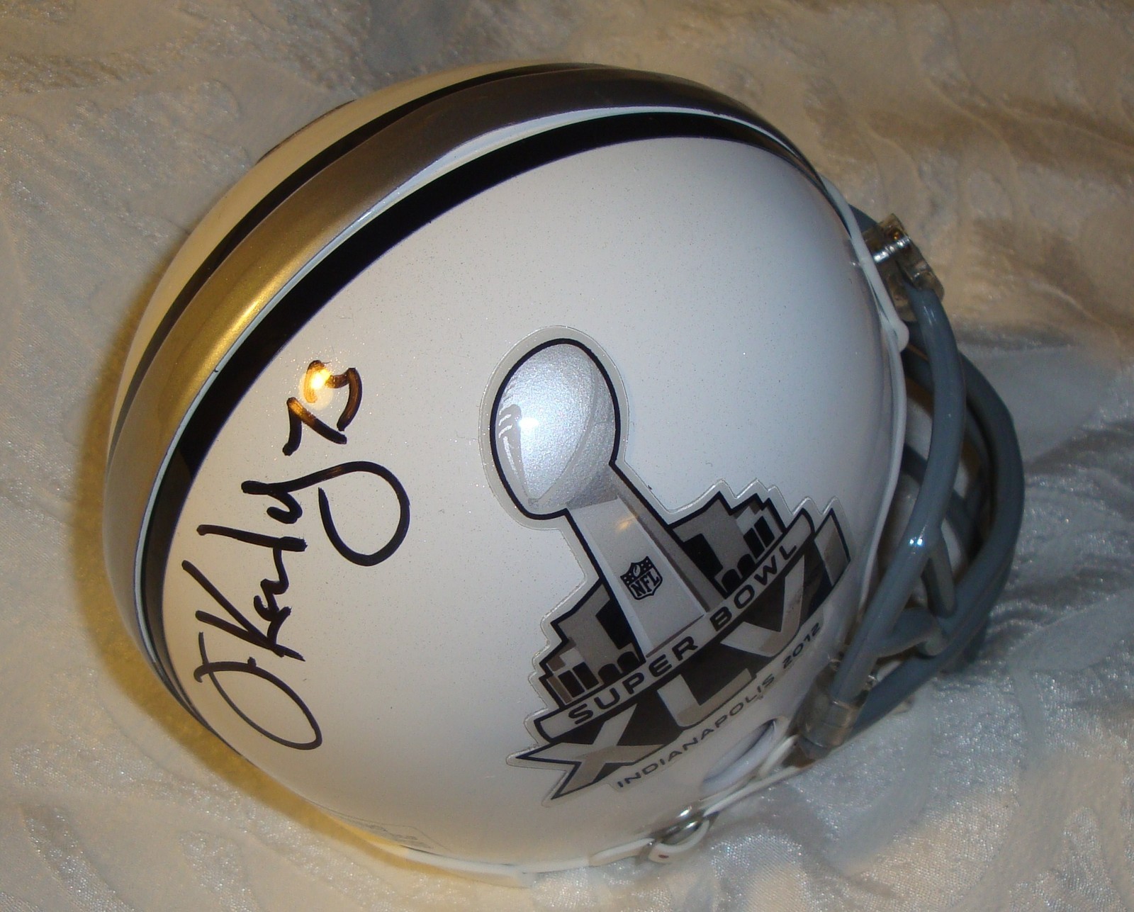 Jimmy Kennedy Signed Super Bowl XLVI Mini Helmet w/COA 46 Giants Patriots Collectible Memorabilia