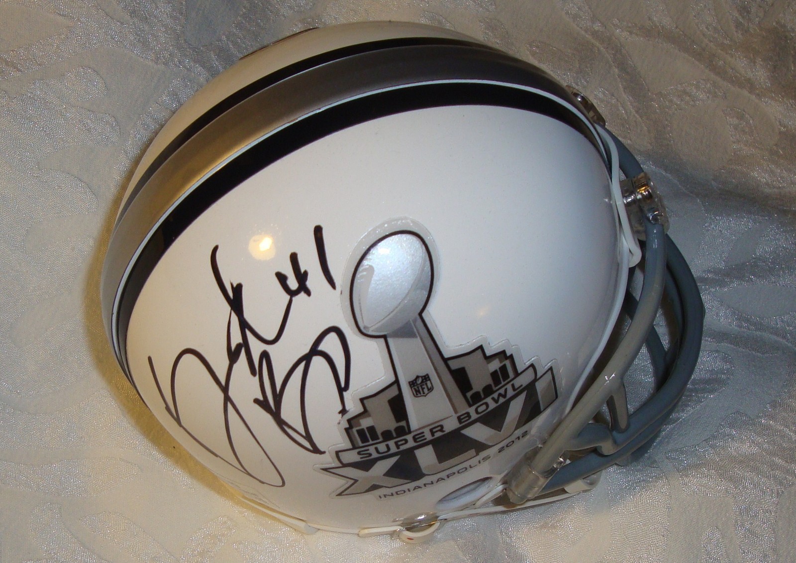 Brandon Bing Signed Super Bowl XLVI Mini Helmet w/COA 46 Giants Patriots Collectible Memorabilia