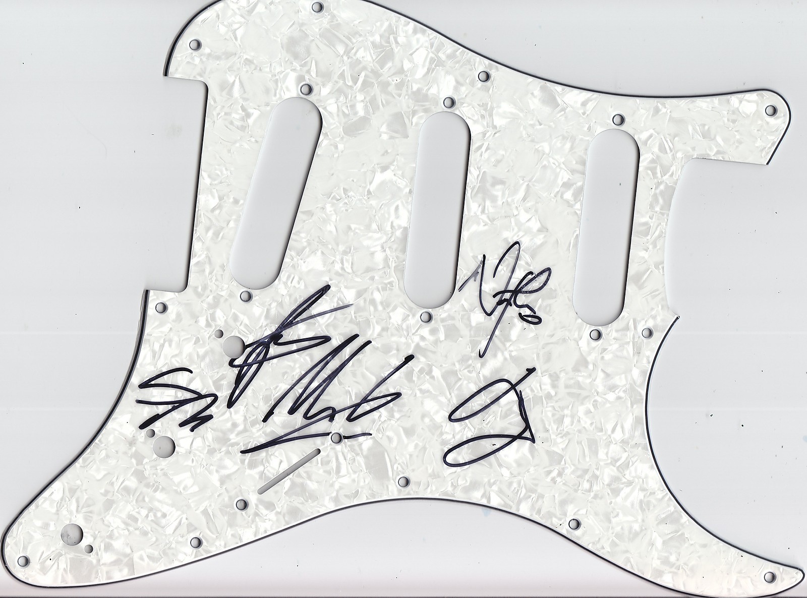 The Wanted Group Signed Electric Pickguard W/COA Max Nathan Tom Siva Jay #1 Collectible Memorabilia