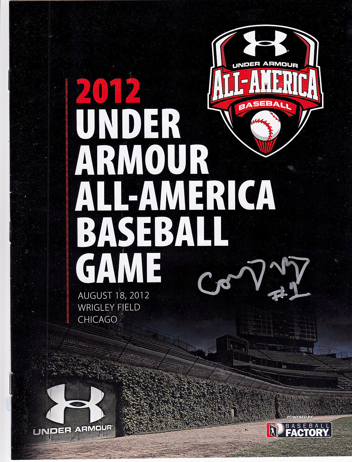 COREY RAY SIGNED 2012 UNDER ARMOUR BASEBALL ALL AMERICAN GAME PROGRAM  COLLECTIBLE MEMORABILIA