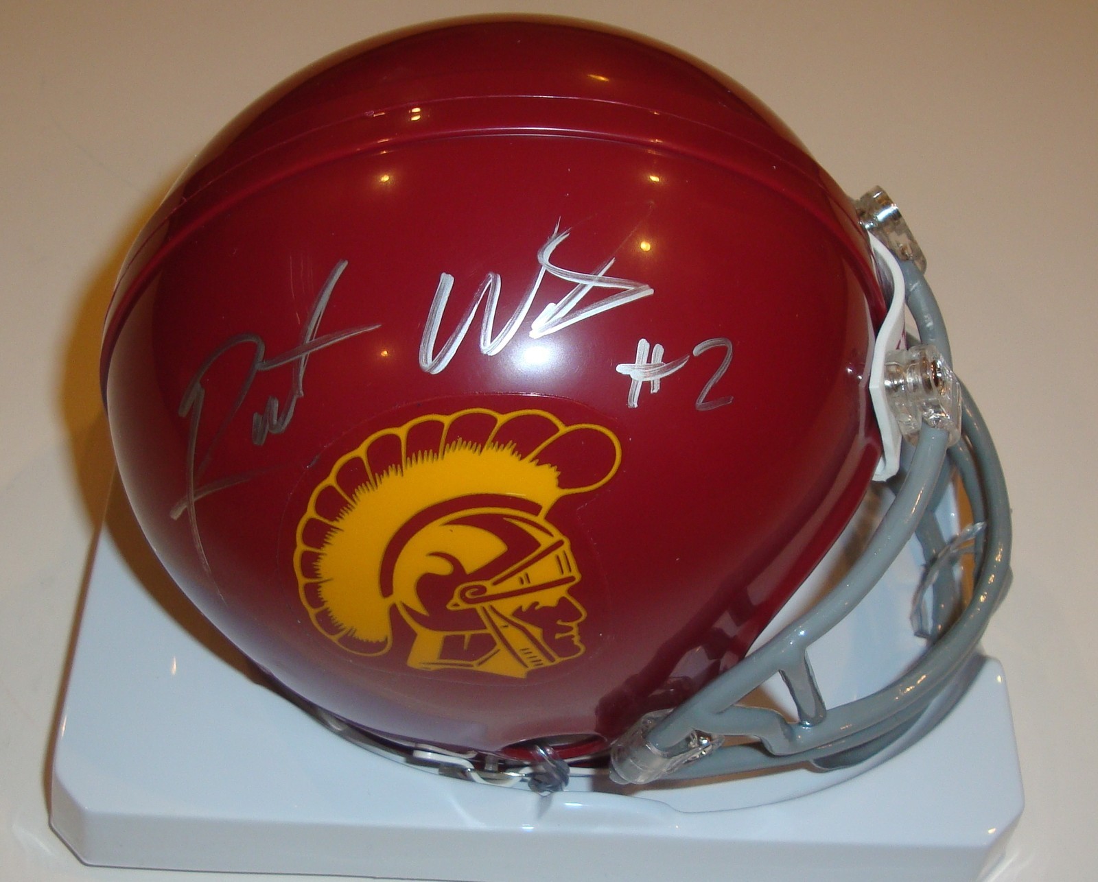 Robert Woods Signed USC Trojans Mini Helmet w/COA 2012 Heisman Fight On! Collectible Memorabilia