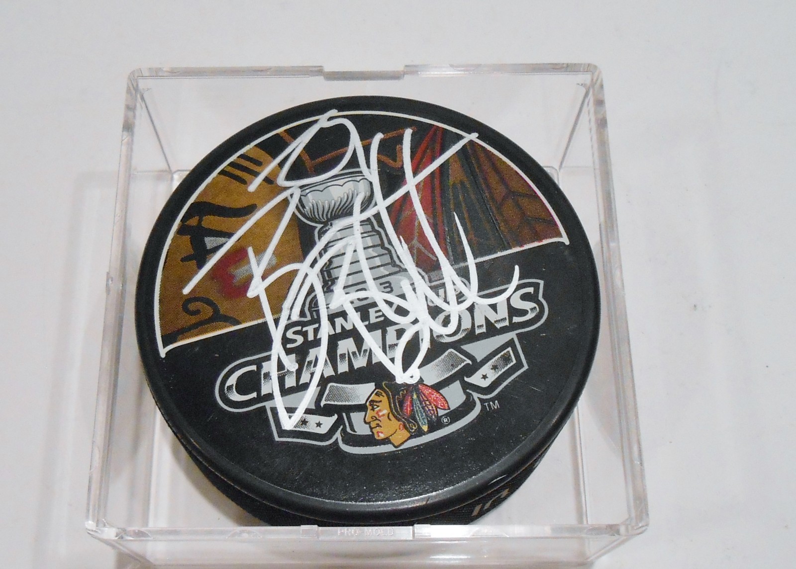 Bryan Bickell Signed 2013 Stanley Cup Puck w/COA Chicago Blackhawks #2 Collectible Memorabilia