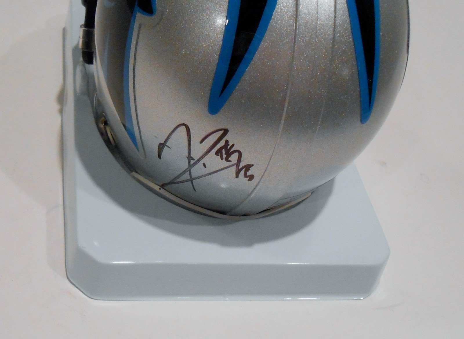 Kenjon Barner Signed Carolina Panthers Mini Replica Football Helmet w/COA Collectible Memorabilia