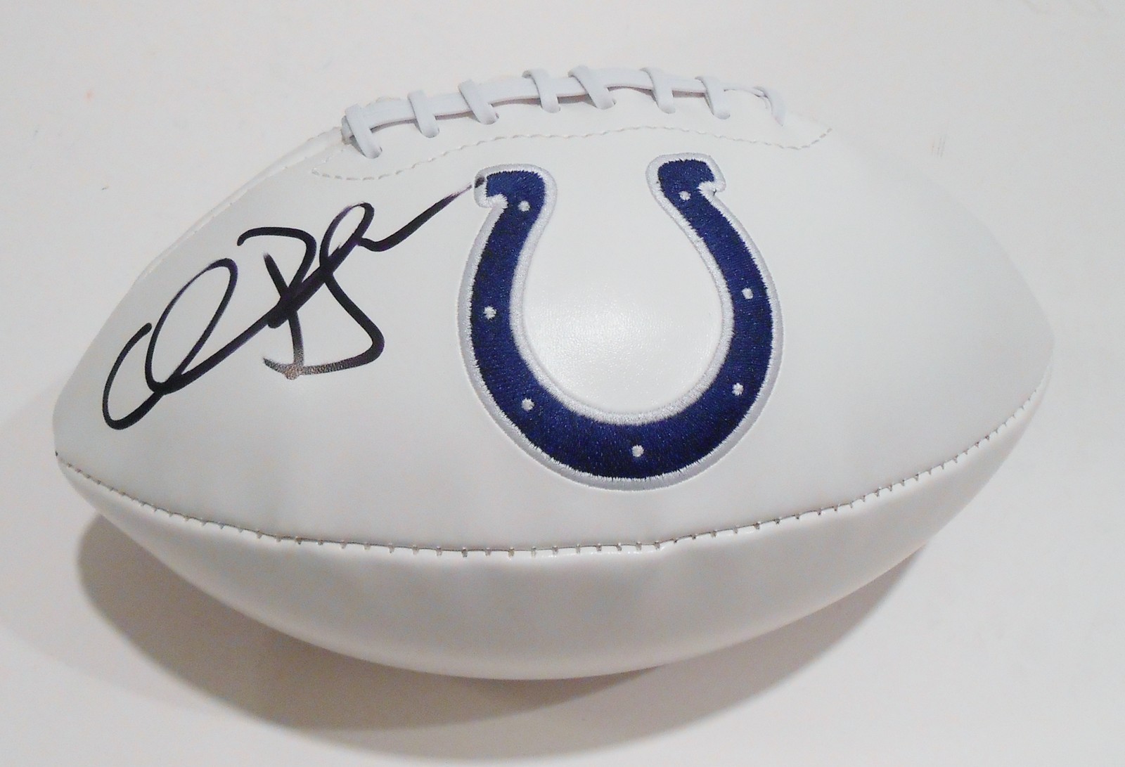 Chuck Pagano Signed Indianapolis Colts Logo Football w/COA Collectible Memorabilia