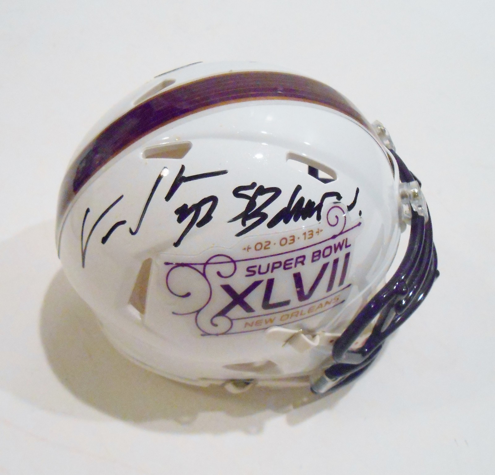 James Ihedigbo Signed Super Bowl 47 Mini Helmet w/COA XLVII Ravens Collectible Memorabilia