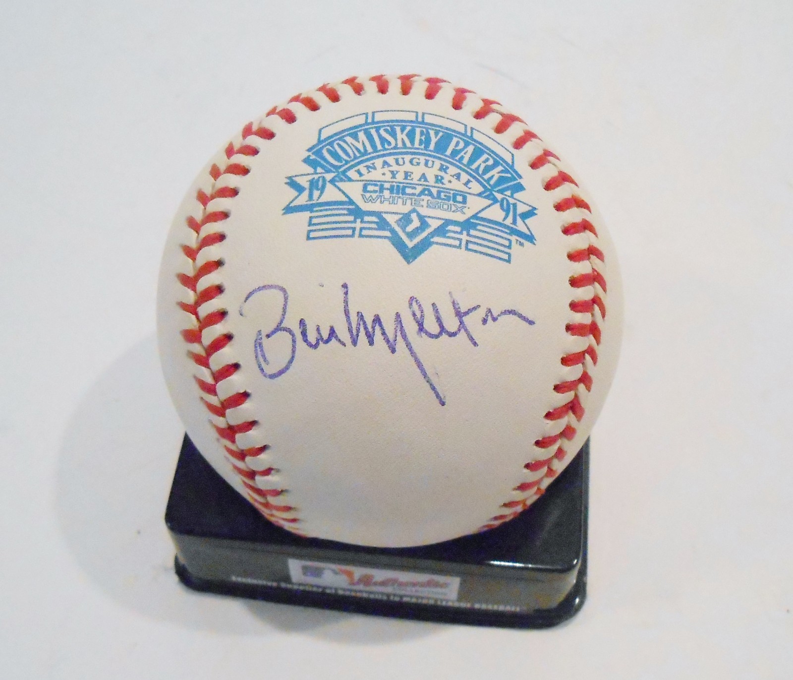 Bill Melton Signed Official Major League Baseball w/COA Comiskey Inagural Collectible Memorabilia