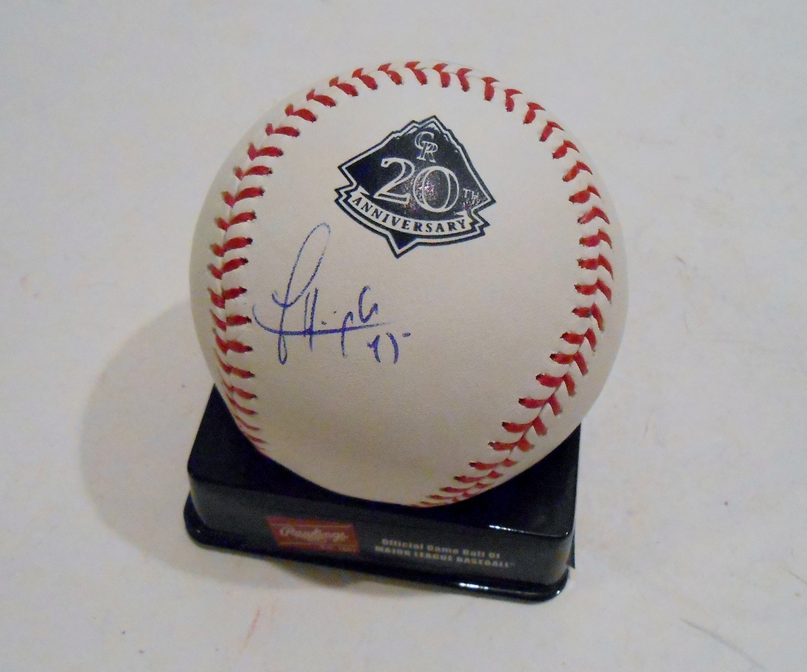 Jhoulys Chacin Signed Official Colorado Rockies Anniversary Baseball w/COA Collectible Memorabilia